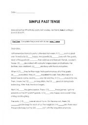 English Worksheet: Simple past tense_to be