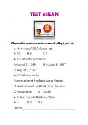 English Worksheet: ASEAN