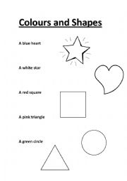 English Worksheet: Colours and shapes