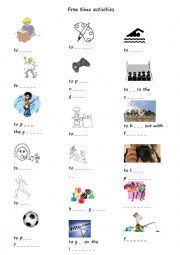 English Worksheet: Free time activities