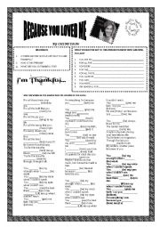 English Worksheet: Becase you loved me