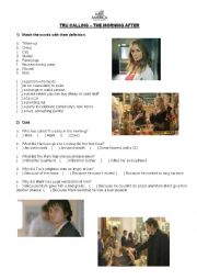 English Worksheet: Tru Calling - The Morning After