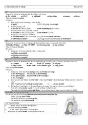 English Worksheet: Prepositions of Time IN/AT/ON