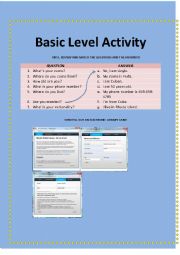 English Worksheet: Electronic Library Card