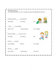 English Worksheet: Present Continuous - Choose the correct option