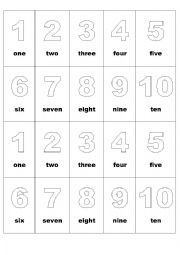 English Worksheet: numbers 1-10 colouring sheet