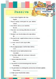English Worksheet: PASSIVE (rephrasing)