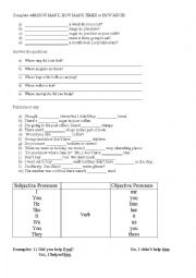 English Worksheet: Exercises on Pronouns and how much/ how many