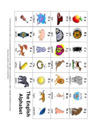 English Worksheet: Alphabet with pictures 