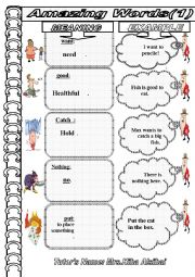 English Worksheet: amazing words (the big fish for max
