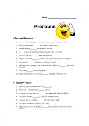 English Worksheet: Pronouns