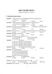 English Worksheet: HIGHLY ADVANCED TEST 1