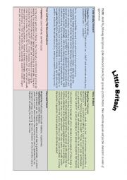 English Worksheet: LITTLE BRITAIN: CHARACTERS