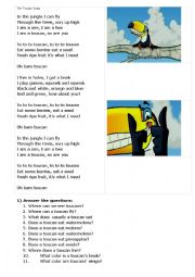 English Worksheet: The Toucan Song exercises
