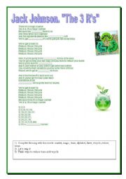 English Worksheet: reduce, reuse, recycle. 