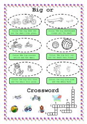 English Worksheet: BIG or SMALL?