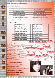 English Worksheet: call me maybe