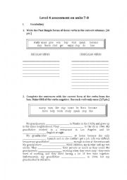 English Worksheet: Past Simple test