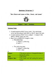 English Worksheet: Sentence Structure