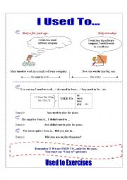 English Worksheet: Used to