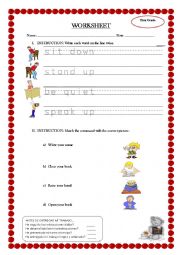 English Worksheet: commands