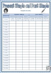 English Worksheet: Present Simple and Past Simple