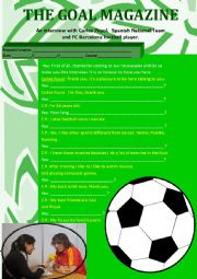 English Worksheet: Soccer Stars Interview