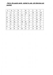 English Worksheet: jobs puzzle