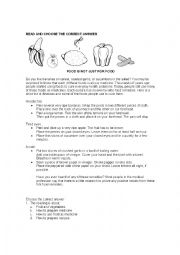 English Worksheet: Food and house remedies