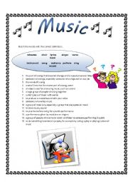 English Worksheet: Basic vocabulary about Music 