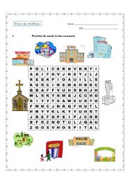 English Worksheet: Places and Buildings