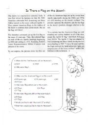 English Worksheet: News Article: Is there a flag on the Moon?