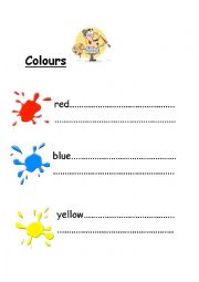 English Worksheet: colours