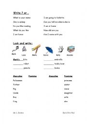 English Worksheet: Third Grade Revision 