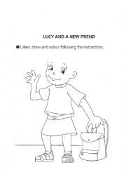 English Worksheet: Lucy and a new friend