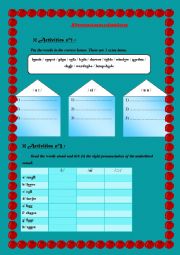 English Worksheet: Pronounciation
