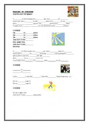 English Worksheet: Walking on sunshine