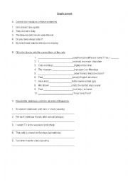 English Worksheet: Simple present exercisas