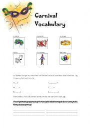 English Worksheet: Carnival Vocabulary