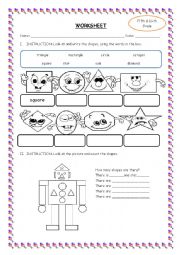 English Worksheet: shapes