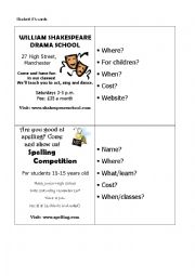 English Worksheet: KET for Schools Speaking Part 2