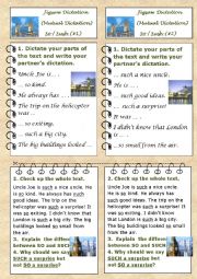 English Worksheet: Travelling - Jigsaw Dictation (Mutual Dictation) - so/such
