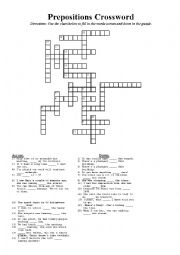 Crossword - Prepositions