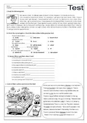 English Worksheet: Easy Test  