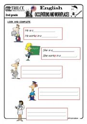 English Worksheet: WHERE DO THEY WORK?