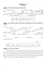 English Worksheet: 9th Form worksheet 7