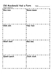 English Worksheet: old mcdonald had a farm