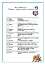 English Worksheet: Sports Vocabulary