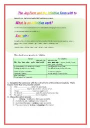 The ing form and the infintive