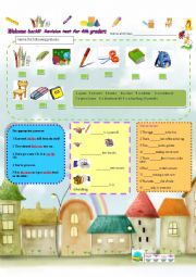 English Worksheet: Welcome back, revision cute test!
